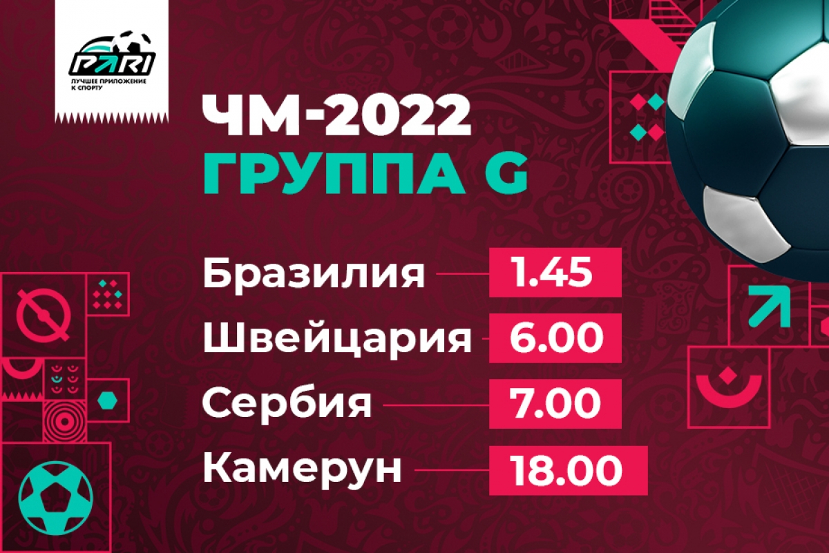 БК PARI: Бразилия выйдет в плей-офф ЧМ-2022 с первого места в группе G