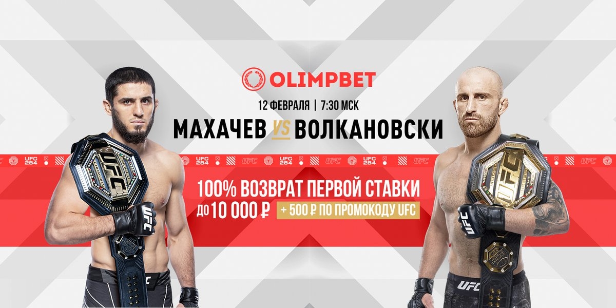 ​Перед боем Махачев — Волкановски БК Olimpbet дарит новым клиентам двойной бонус